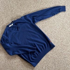 Ben Sherman Men's V-Neck Sweater in Navy Blue